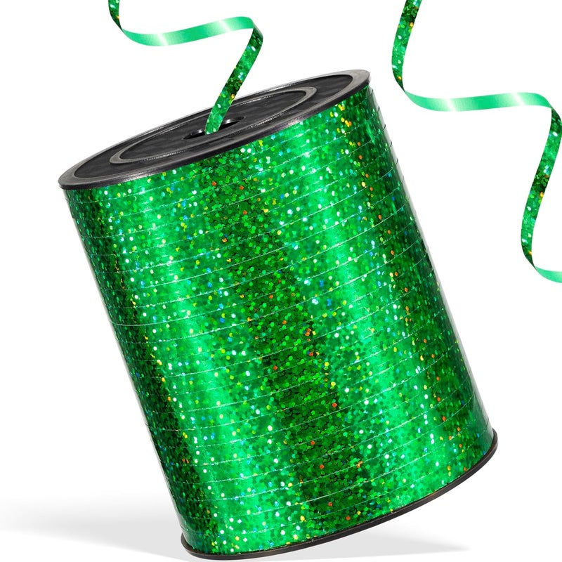 Apeseek 600 Yards Shiny Green Curling Ribbon 1/5‘’ Shiny Green Balloon String with Spool, Thin Balloon Ribbon for Gift Wrapping Crafts Birthday Christmas Baby Shower Halloween Florist - Image 1